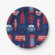 Meet Me in London Paper Plates