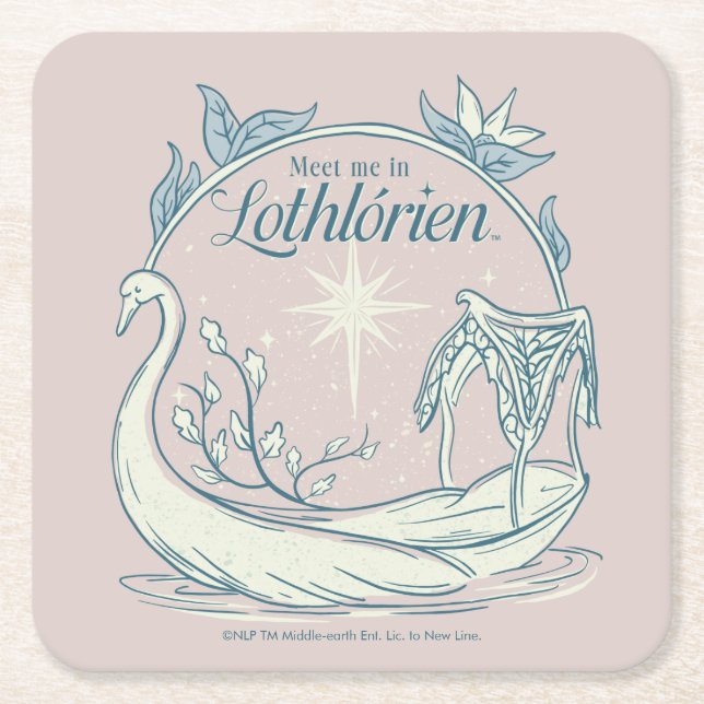 Meet me in LOTHLORIEN™ - Swan Boat Square Paper Coaster (Front)