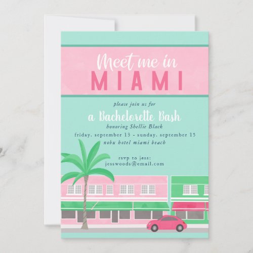 Meet Me in Miami Bachelorette Invitation