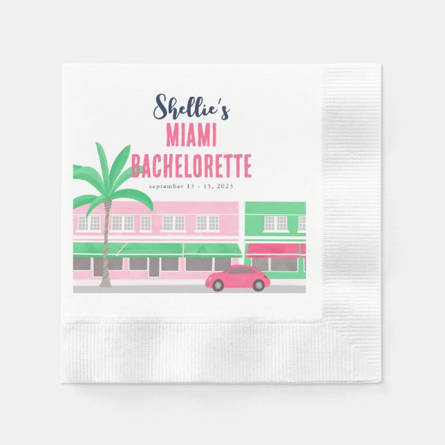 Meet Me in Miami Bachelorette Napkins (Front)