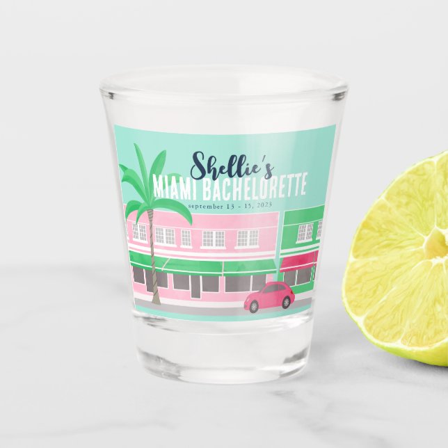 Meet Me in Miami Bachelorette Shot Glass (Front)