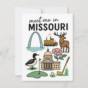 Meet Me In Missouri St. Louis Kansas City Riverboa Postcard