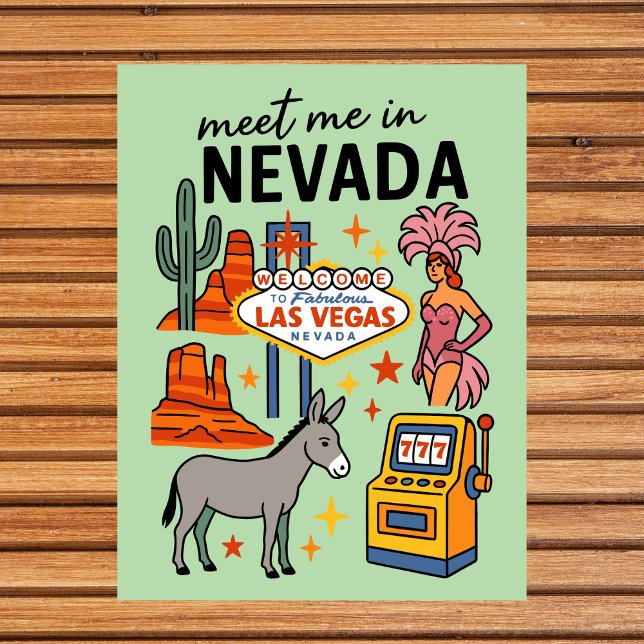 Meet Me In Nevada Las Vegas Showgirl Retro Postcard (Meet Me In Nevada Las Vegas Showgirl Retro Postcard)