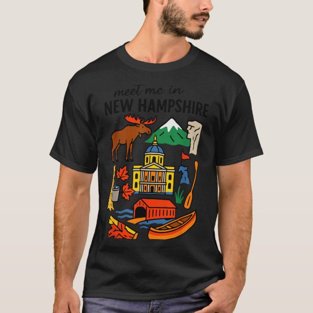 Meet Me In New Hampshire - Cute Us State Travel Re T-Shirt (Front)