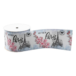 Meet Me in Paris 3" Wide Grosgrain Ribbon