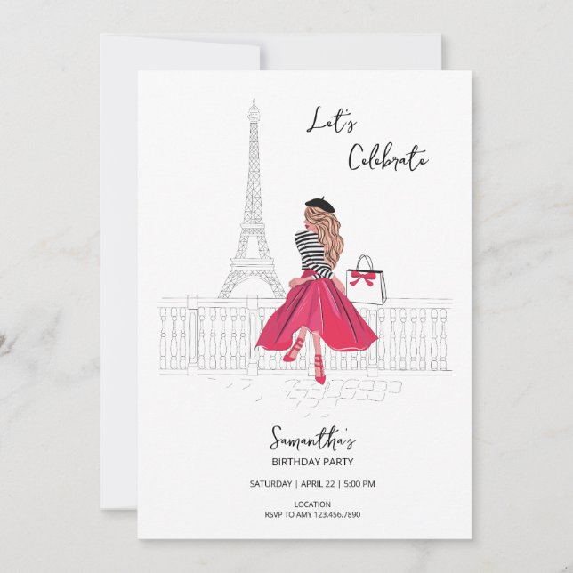 Meet Me in Paris – Birthday Party Invitation (Front)
