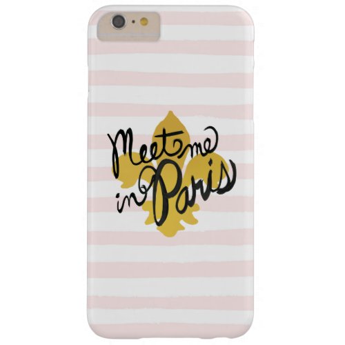 Meet Me in Paris Black and Gold Barely There iPhone 6 Plus Case