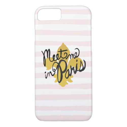 Meet Me in Paris Black and Gold iPhone 87 Case