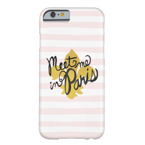 Meet Me in Paris Black and Gold Barely There iPhone 6 Case