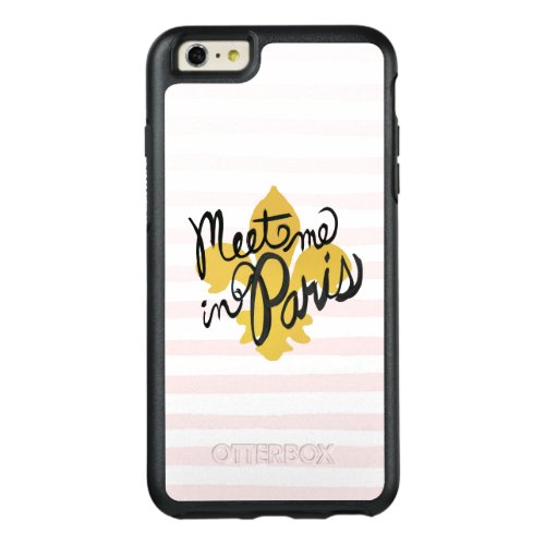 Meet Me in Paris Black and Gold OtterBox iPhone 66s Plus Case