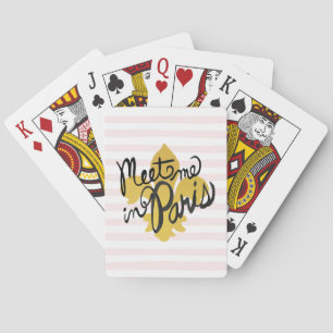 Meet Me in Paris Black and Gold Poker Cards
