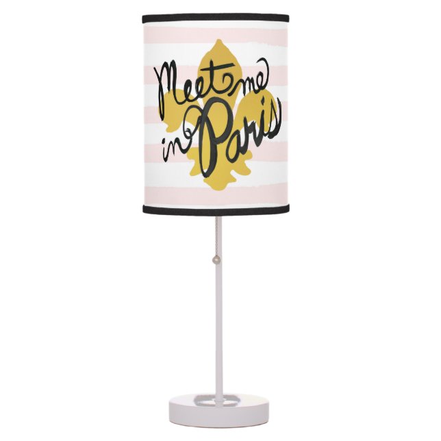 Meet Me in Paris Black and Gold Table Lamp (Front)