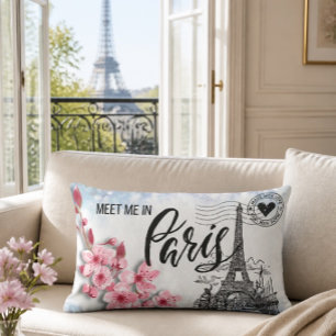 Meet Me in Paris Lumbar Pillow
