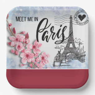 Meet Me in Paris Paper Plate