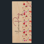 Meet Me in Paris Wood Flash Drive<br><div class="desc">Meet Me in Paris is always a good idea cute funny romantic design. These cute gift ideas for travel,  women's wear,  and for all genders.. ideal for vacationers or those longing to go on vacation to Paris France</div>