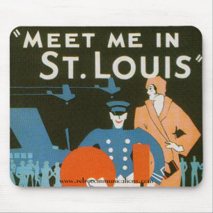 Meet me in St Louis Vintage Poster Detail Mouse Pad