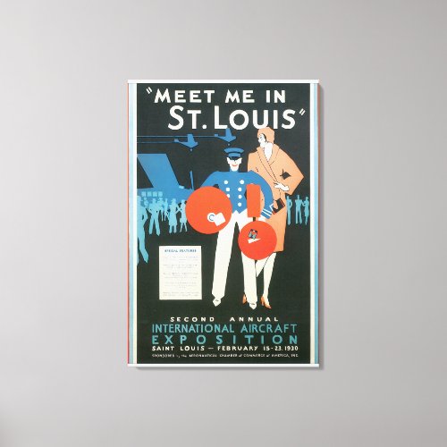 Meet Me in St Louis Vintage Travel Poster Artwork Canvas Print