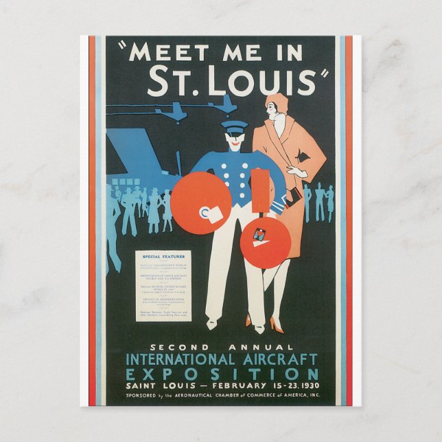 Meet Me in St. Louis Vintage Travel Poster Artwork Postcard (Front)