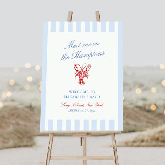 Meet Me in The Hamptons Bachelorette Foam Board