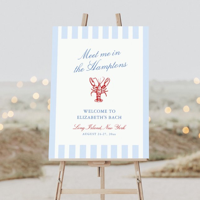 Meet Me in The Hamptons Bachelorette Foam Board (Creator Uploaded)