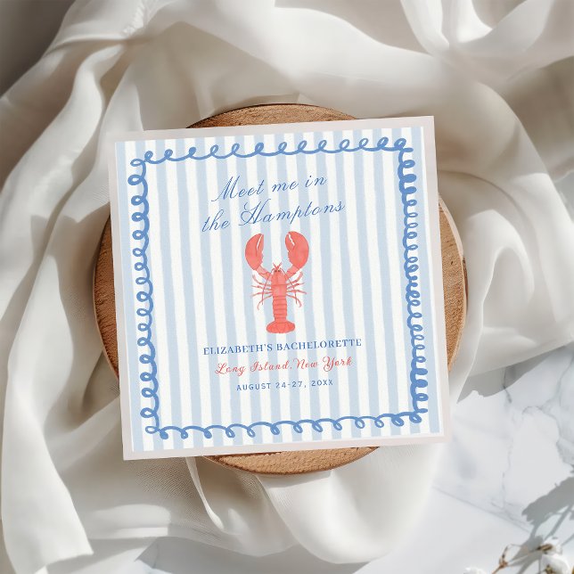 Meet Me in The Hamptons Bachelorette Napkins (Creator Uploaded)