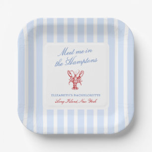 Meet Me in The Hamptons Bachelorette Paper Plates