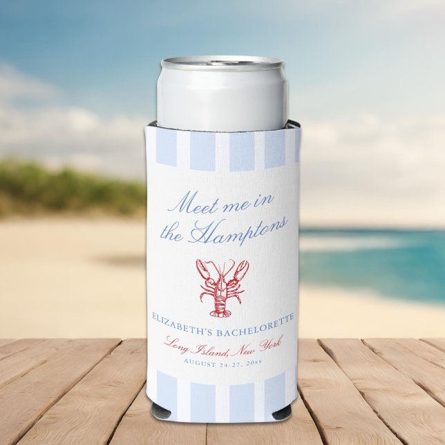 Meet Me in The Hamptons Bachelorette Seltzer Can Cooler (Creator Uploaded)