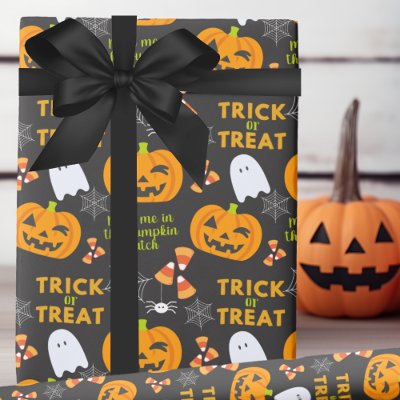 Meet Me In The Pumpkin Patch Fun Halloween Wrapping Paper