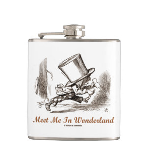 Meet Me In Wonderland Mad Hatter Running Hip Flask