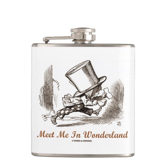 Meet Me In Wonderland Mad Hatter Running Hip Flask