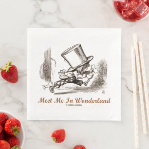 Meet Me In Wonderland Mad Hatter Running Paper Dinner Napkins