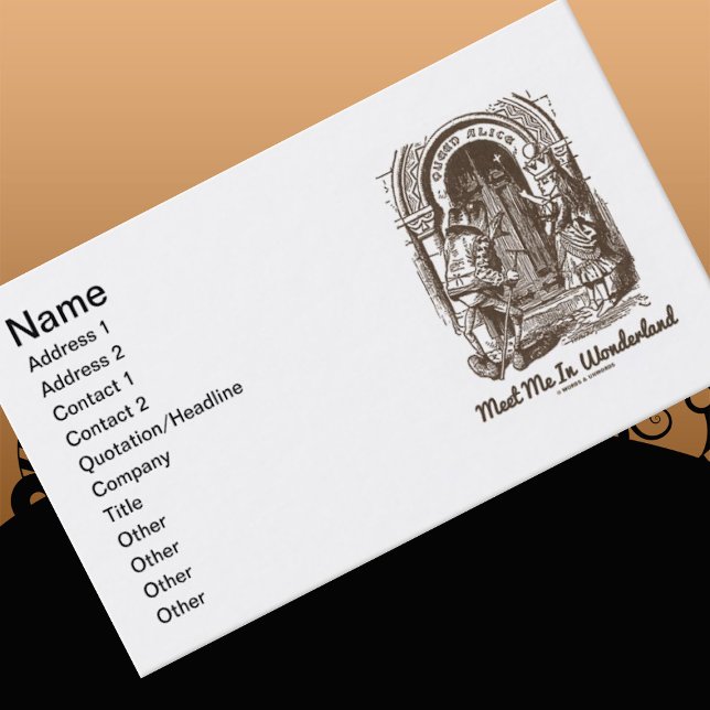 Meet Me In Wonderland Queen Alice Frog Doorway Business Card (Introduce yourself with Wonderland attitude with this "Meet Me In Wonderland" business card )