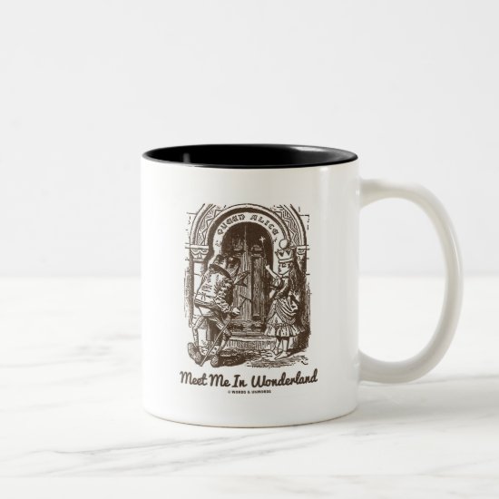 Meet Me In Wonderland Queen Alice Frog Doorway Two-Tone Coffee Mug