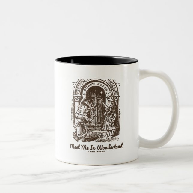 Meet Me In Wonderland Queen Alice Frog Doorway Two-Tone Coffee Mug (Right)
