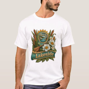 Meet Me Lakeside Canoe Paddle And Flowers T-Shirt