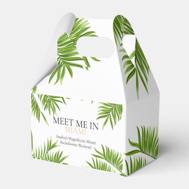 Meet Me Miami Bachelorette Party Vacation  Favor Boxes (Front Side)