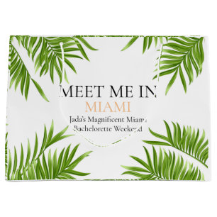 Meet Me Miami Bachelorette Party Vacation Large Gift Bag