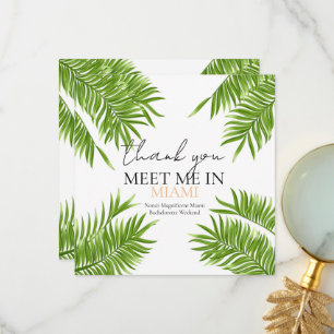 Meet Me Miami Bachelorette Party Vacation Thank You Card
