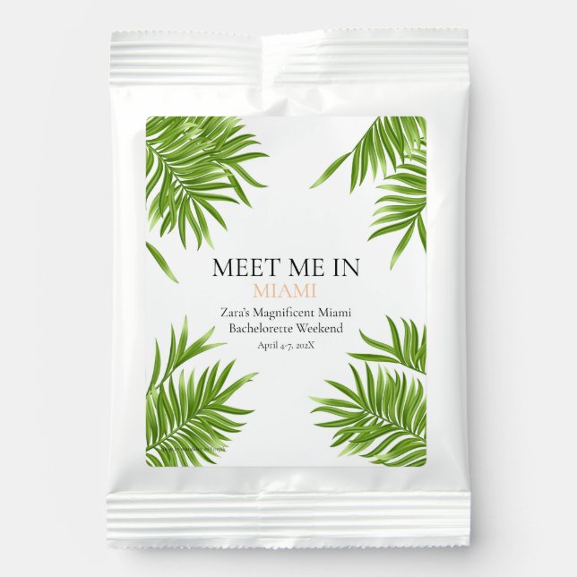 Meet Me Miami Bachelorette Party Vacay Favor Margarita Drink Mix (Front)