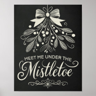 Meet Me Under the Mistletoe Christmas Chalkboard Poster