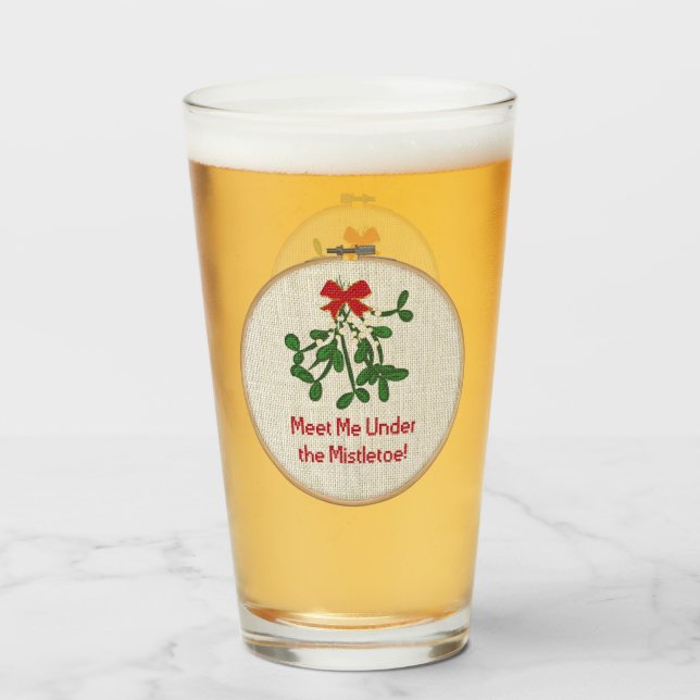 Meet Me Under the Mistletoe | Christmas Glass (Front Filled)