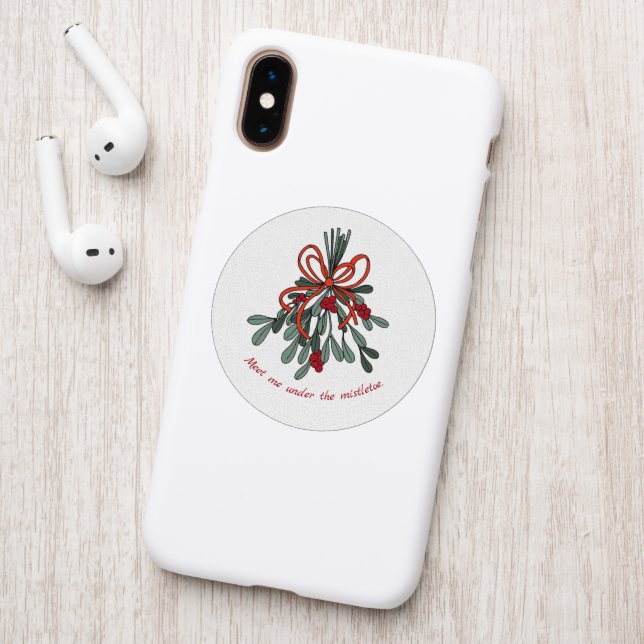 Meet Me Under the Mistletoe Christmas Phone Case Patch (On Phone Back)
