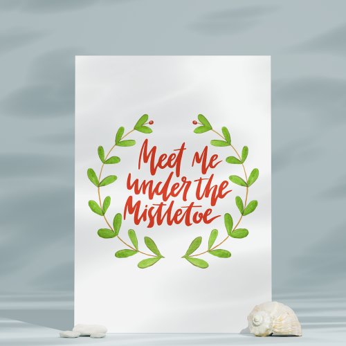 Meet me under the mistletoe _ Christmas Wreath Holiday Postcard