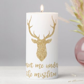 Meet me under the mistletoe - Gold Christmas Deer