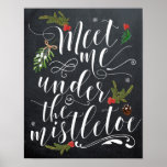 Meet me under the mistletoe holiday xmas print<br><div class="desc">A lovely quirky/whimsical Christmas poster,  frame it and hang it near your sprig of mistletoe :) Also available as tags and greeting cards.</div>