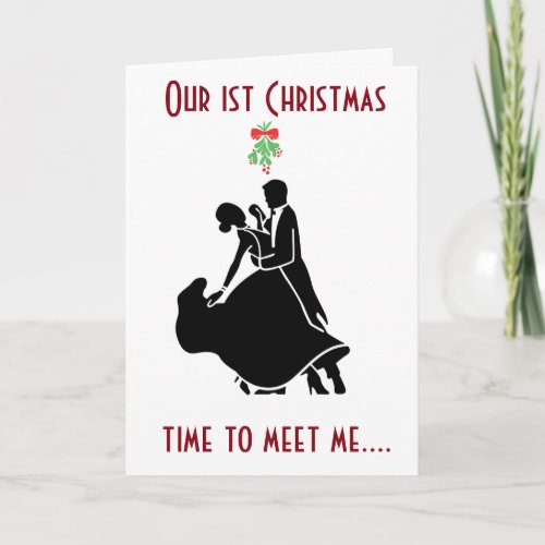 MEET ME UNDER THE MISTLETOE OUR 1st CHRISTMAS Holiday Card