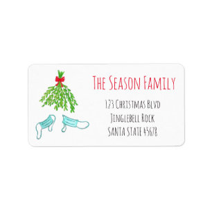 Meet Me Under the Mistletoe with Face Mask Label