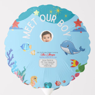 Meet Our Boy Baby Shower Invitation-Under the Sea Balloon