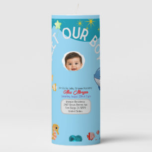 Meet Our Boy Baby Shower Invitation-Under the Sea Pillar Candle