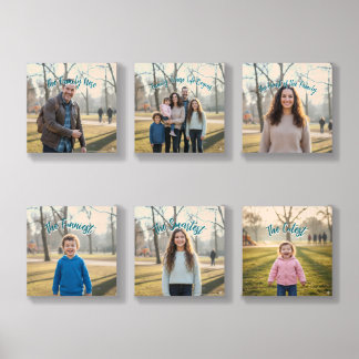 Meet Our Family – Custom Family Photo Set Wood Photo Tile